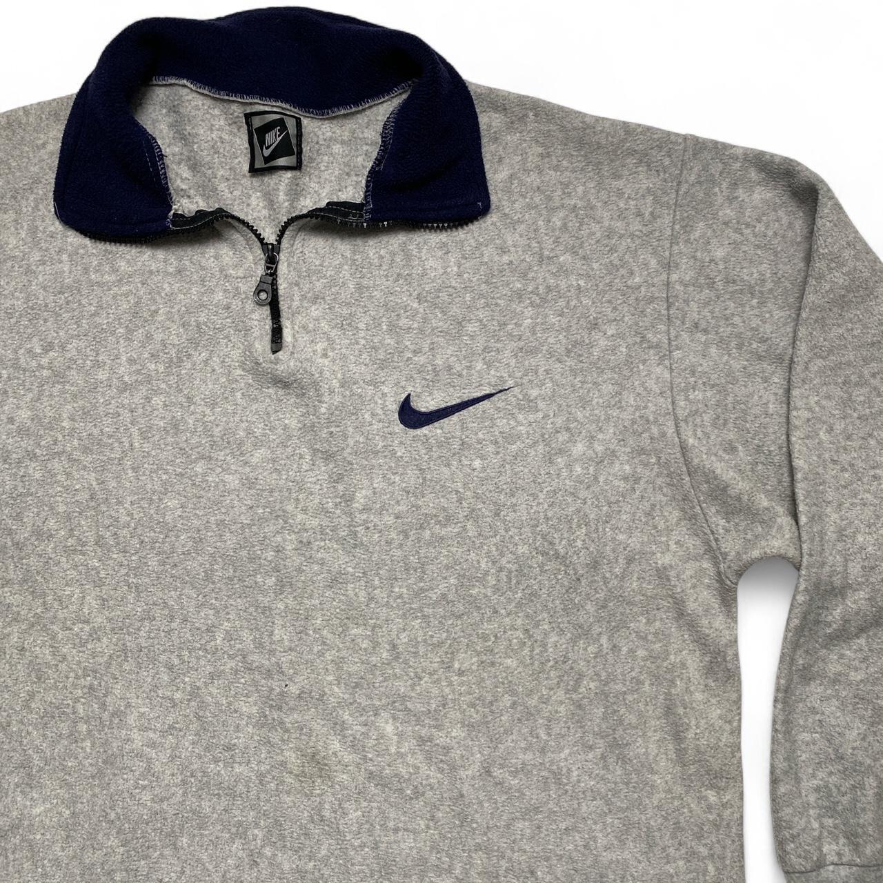 Nike Vintage 90’s Grey and Navy Quarter Zip Fleece Jumper (L)