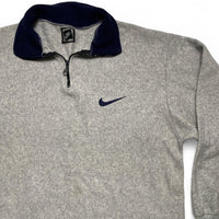 Nike Vintage 90’s Grey and Navy Quarter Zip Fleece Jumper (L)