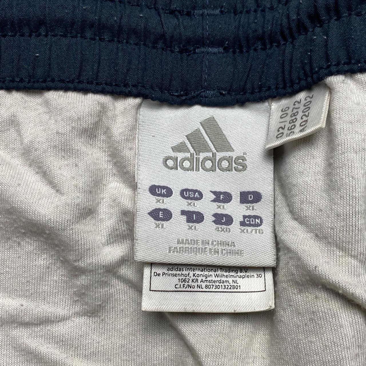 Adidas Navy and White Stripe Shell Shorts