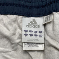 Adidas Navy and White Stripe Shell Shorts (XL)