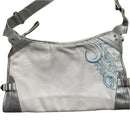 Nike Vintage y2k Womens Handbag White and Blue Floral Embroidery