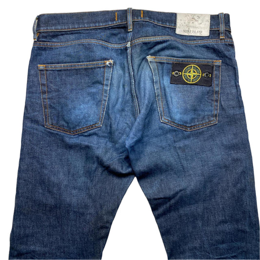 Stone Island Dark Navy Slim Straight Jeans (32W)