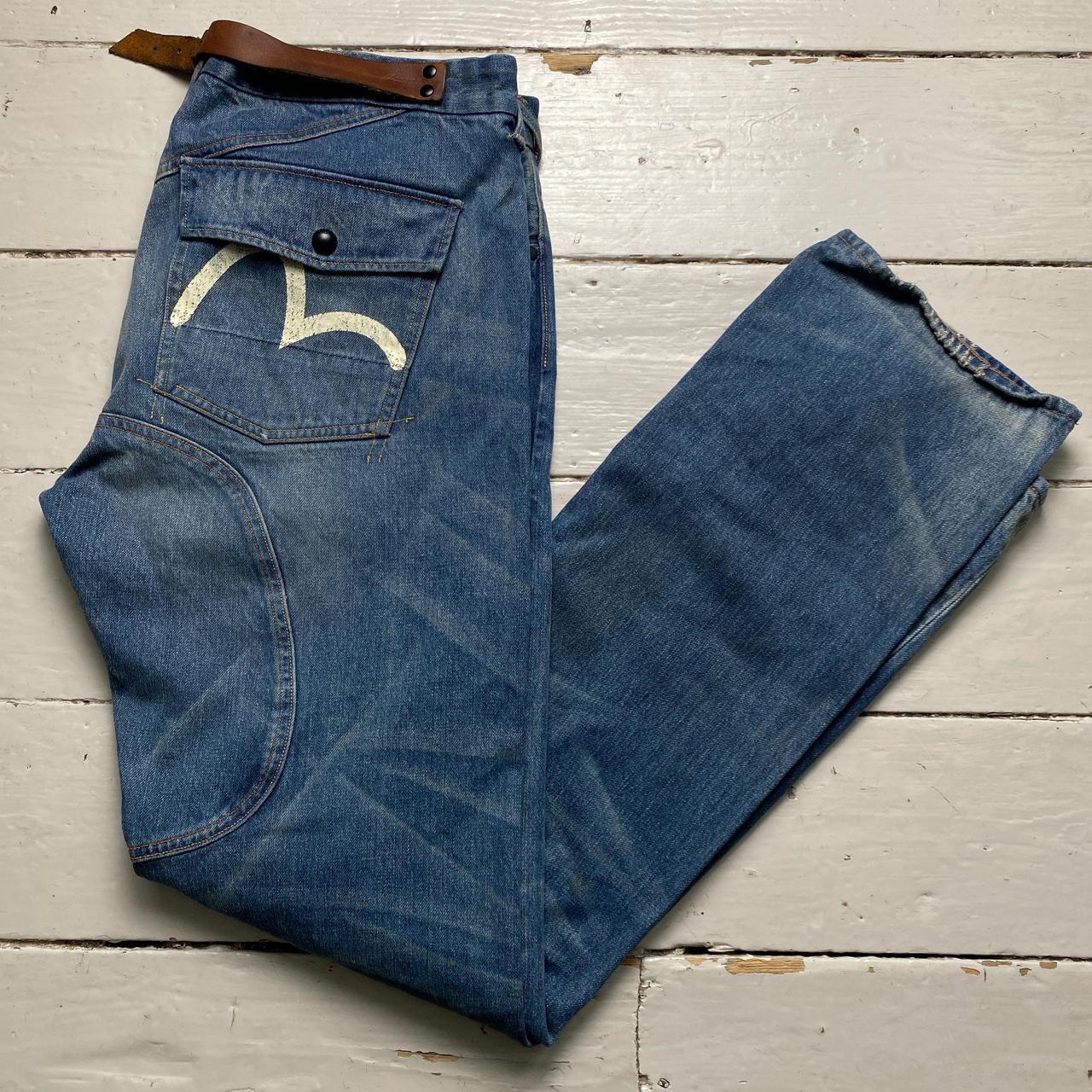 Evisu Vintage Blue and White Daicock Jeans