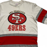 San Francisco 49ers Vintage 90’s Nutmeg Red and White NFL T Shirt Jersey (L)