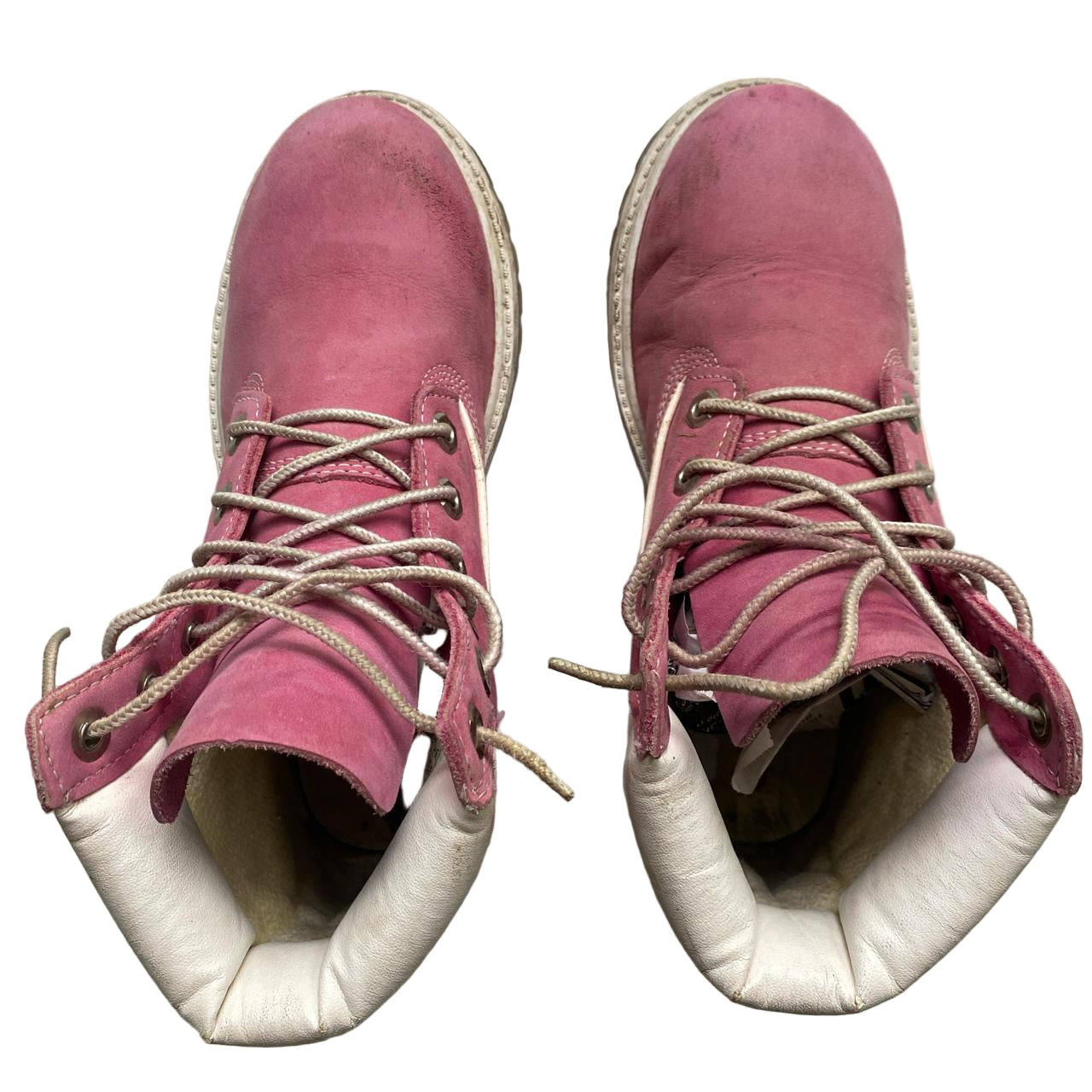 Timberland Pink Nubuck White and Grey High Boots (UK 3)