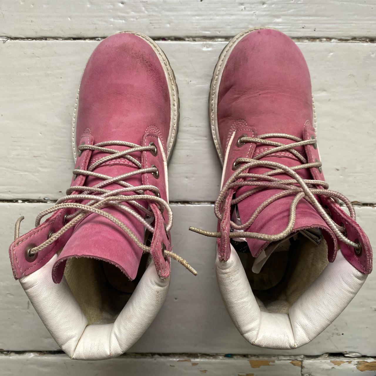 Timberland Pink Nubuck White and Grey High Boots