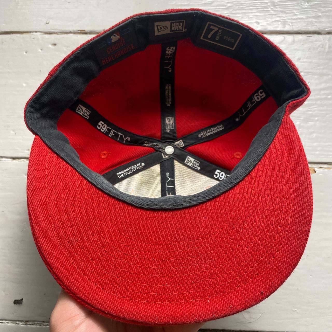 LA Dodgers Red and White Fitted Cap