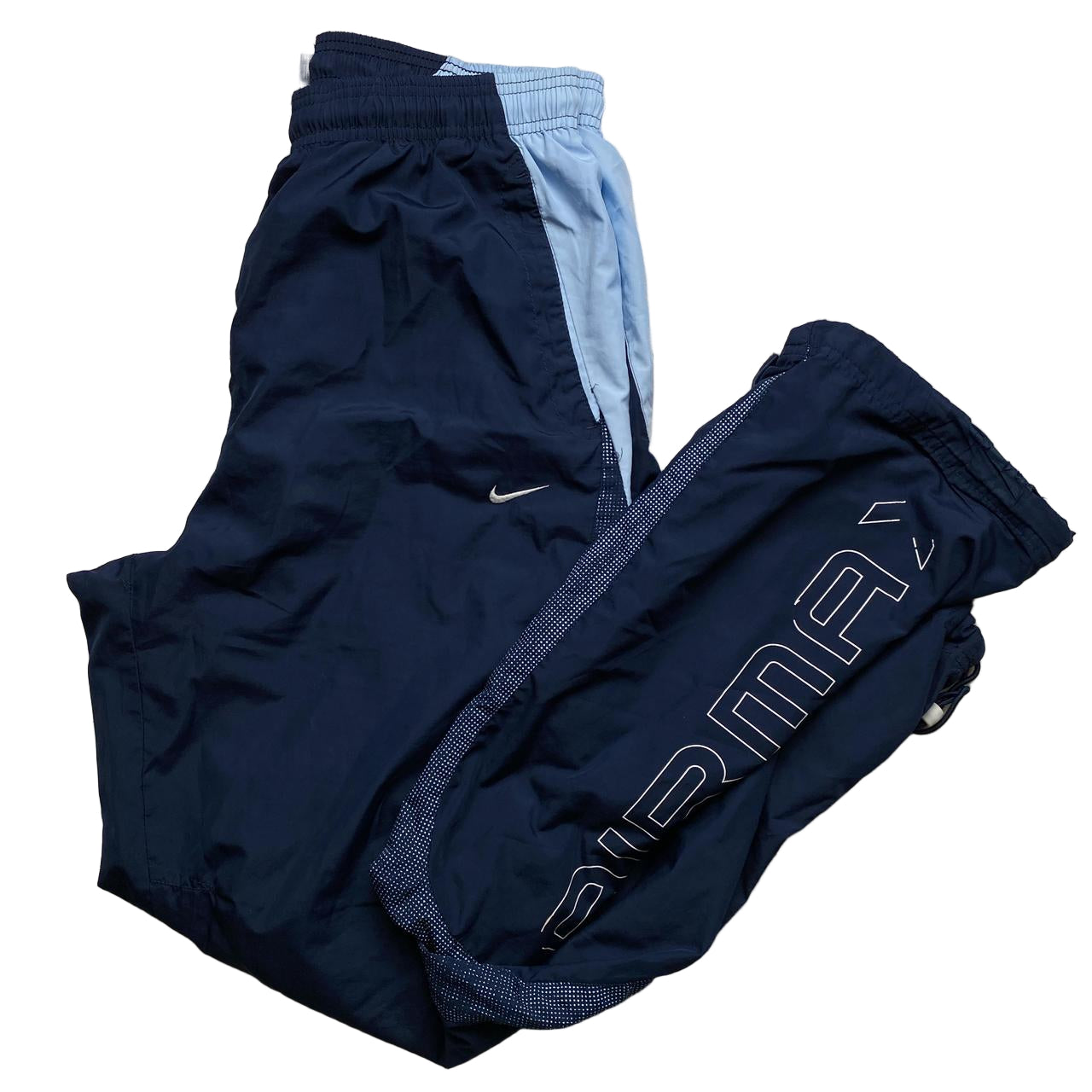 Nike Air Max Vintage Shell Trackpant Baggy Navy and Baby Blue Bottoms (M)