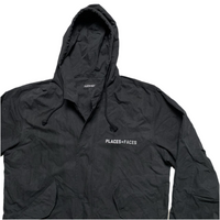 Places and Faces Black and Silver Reflective Parka Long Black Jacket (L)