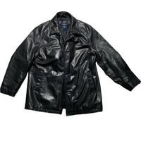 GAP Vintage Black Leather Peacoat (XL)