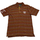 Akademiks Vintage Brown Yellow White and Orange Polo Shirt (L)
