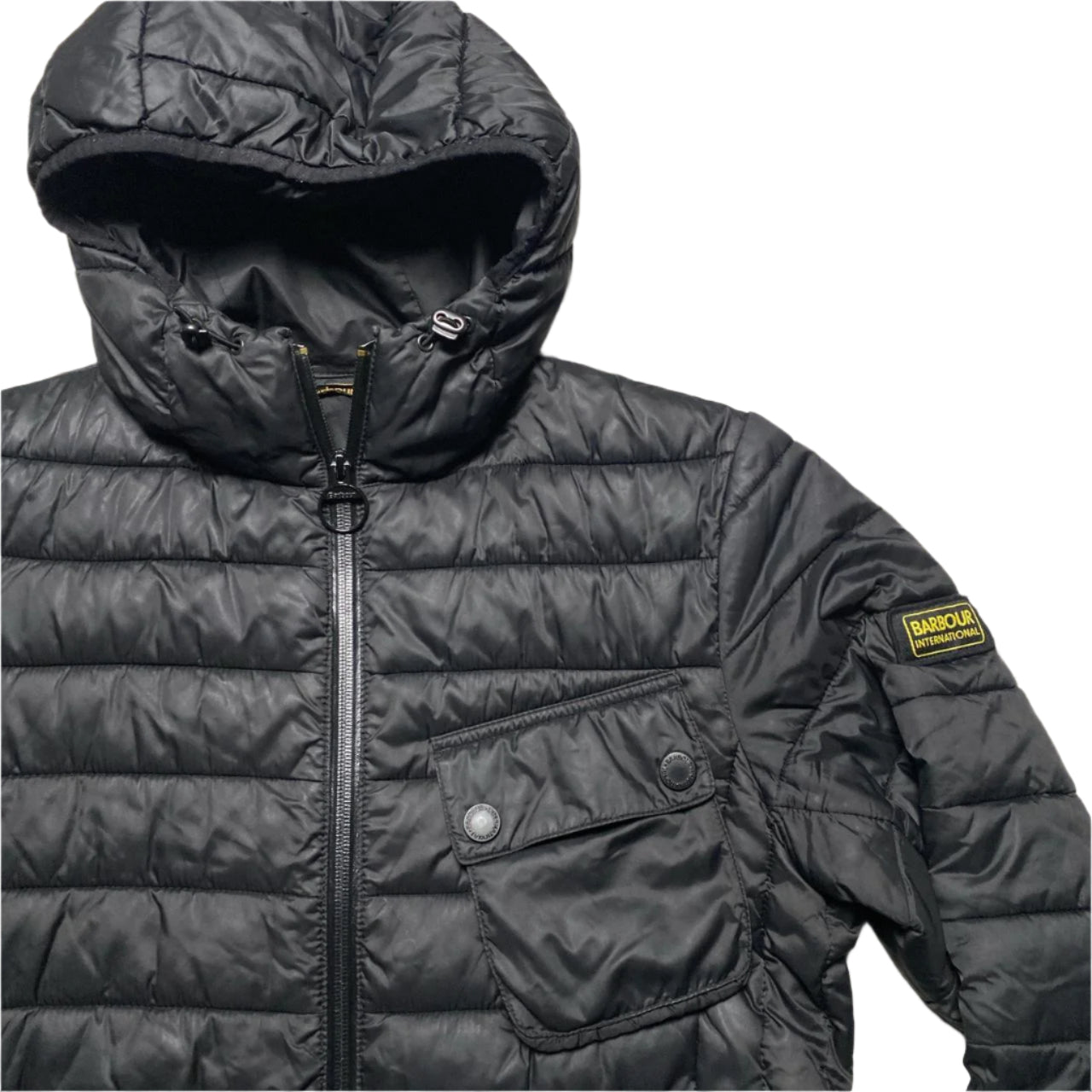 Barbour Bubble Puffer Black Jacket (S)