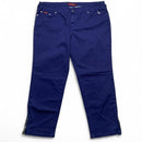 Baby Phat Vintage Baggy Wide Leg Navy and Silver Embroidery Jeans (42W)