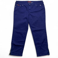 Baby Phat Vintage Baggy Wide Leg Navy and Silver Embroidery Jeans (42W)
