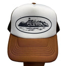 Corteiz Brown and White Trucker Cap
