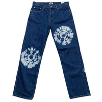 Sandro Navy Blue and Shell Tie Dye Baggy Jeans (34W)
