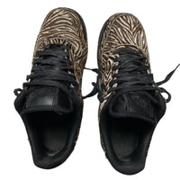 Nike Air Force 1 Brown and White Zebra Print Stripes Pony Hair (UK 5)