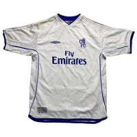 Chelsea FC Vintage Umbro Football Jersey White and Blue (XS)