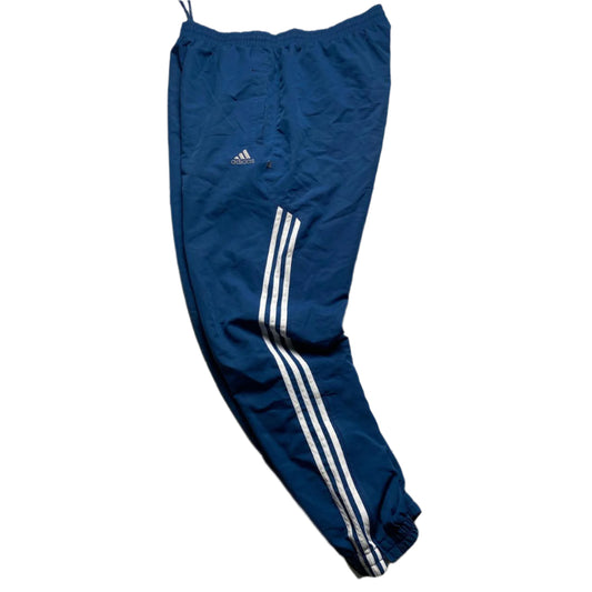 Adidas Blue and White Baggy Shell Trackpant Bottoms (M)