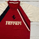 Ferrari Vintage y2k Red and Cream White Womens T Shirt (S)