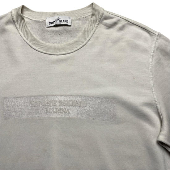 Stone Island Marina Vintage Cream White Long Sleeve Thin Jumper (XL)