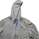 Nike Grey and Blue Swoosh Vintage Hoodie (L)