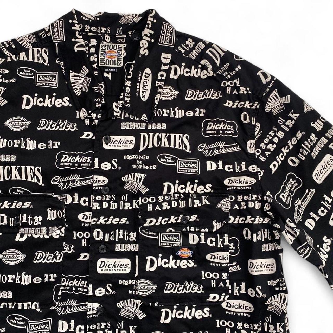 Dickies All Over Black and White Short Sleeve Shirt (XL)