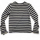 Comme des Garcons Womens Bow Striped Navy and White Long Sleeve T Shirt (XS)