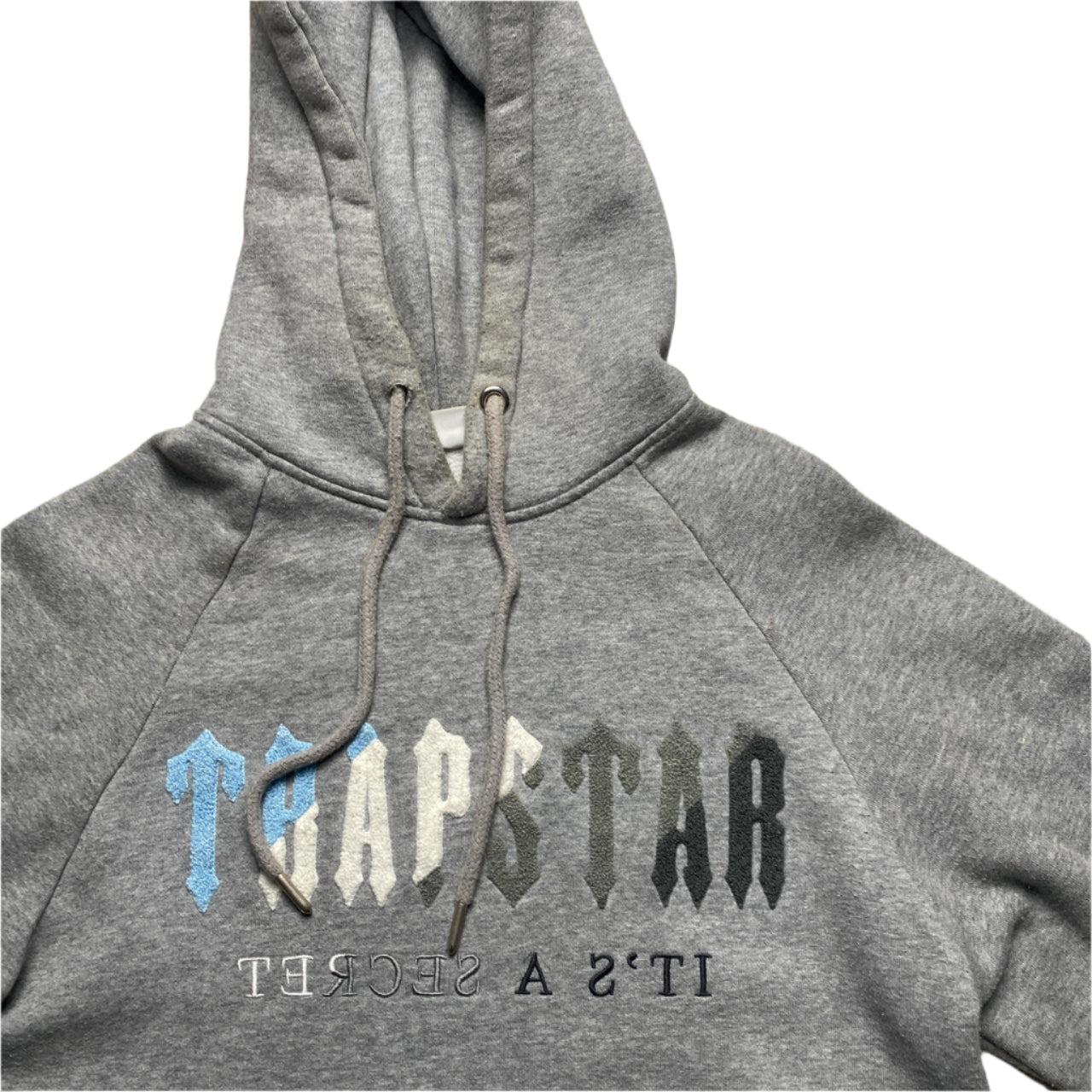 Trapstar Chenille Ice Grey White and Blue Tracksuit (S)