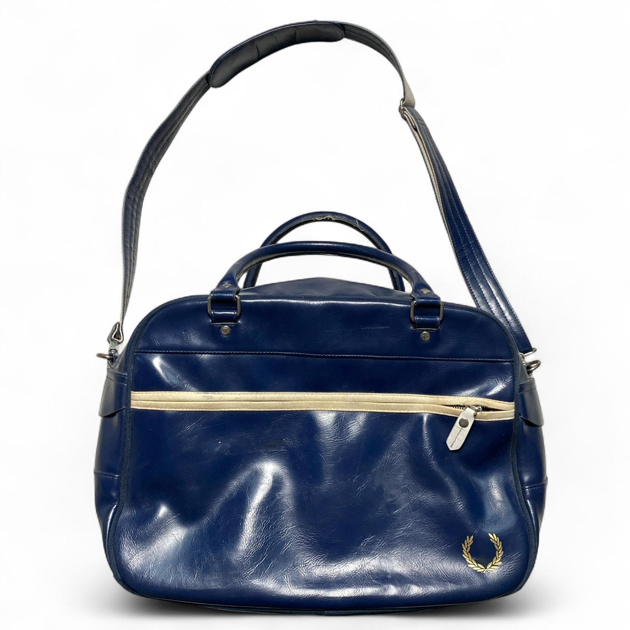Fred Perry Navy and Cream Duffle Shoulder Bag