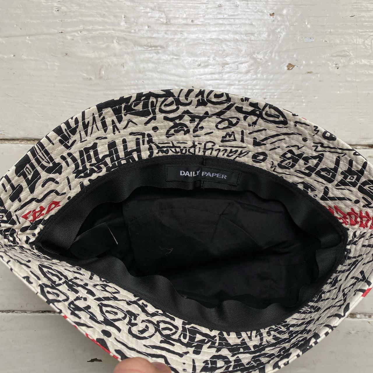 Daily Paper White Black and Red Graffiti Bucket Hat