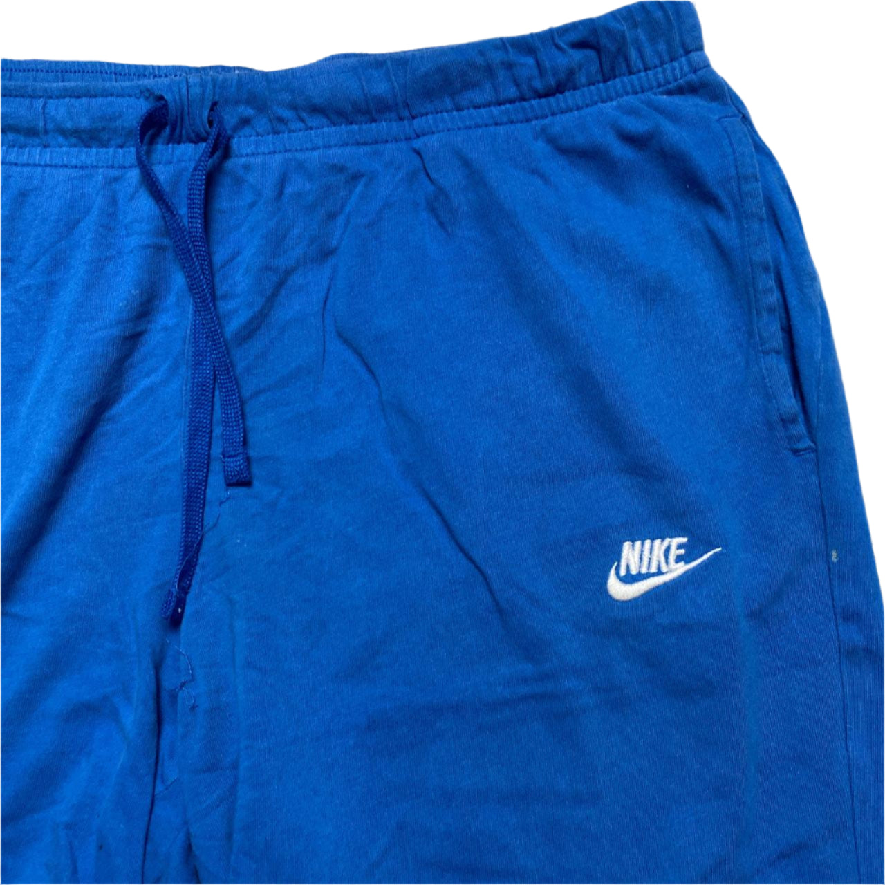 Nike Blue and White Swoosh Cotton Shorts (2XL)