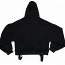 Minga London Goth Grunge Black and Silver Bondage Hoodie (2XL)