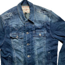 True Religon Denim White Stitch Navy Stonewash Denim Jacket (XL)