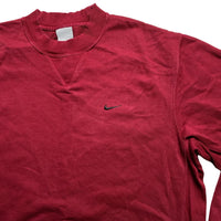 Nike Vintage y2k Burgundy and Black Swoosh Jumper (M)