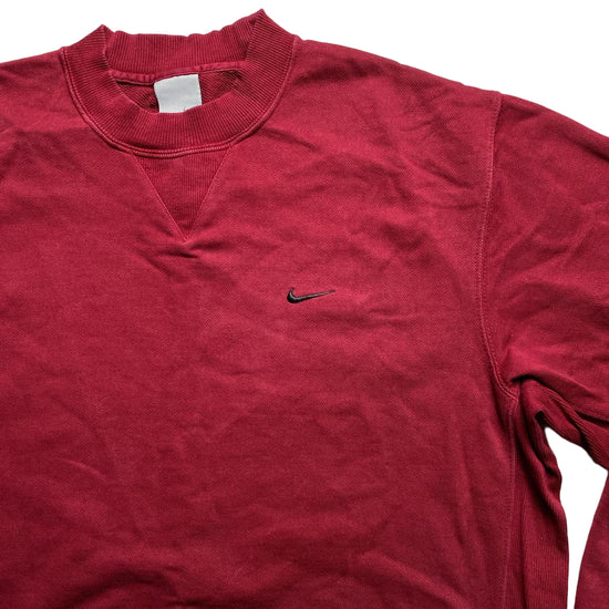 Nike Vintage y2k Burgundy and Black Swoosh Jumper (M)