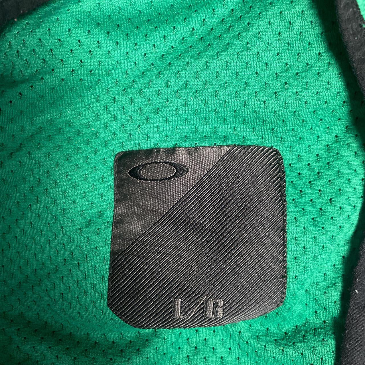 Oakley Green and White Fleece Nylon Windbreaker (L)