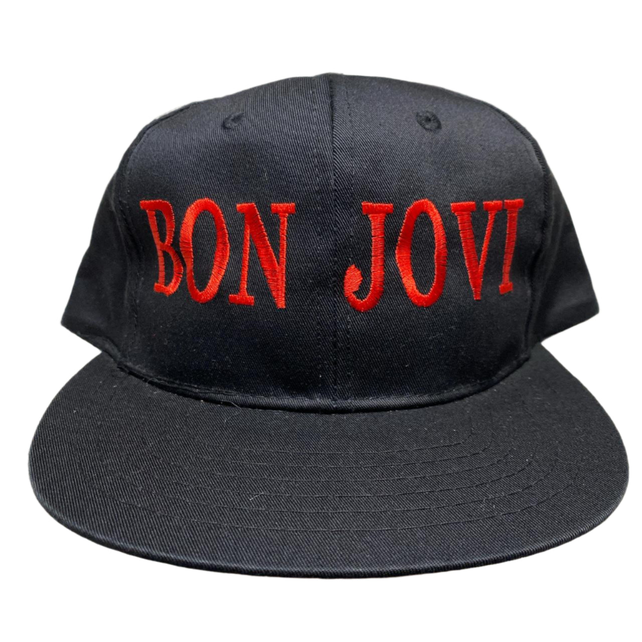Bon Jovi Vintage 90’s Green Brim Snapback Cap Black and Red