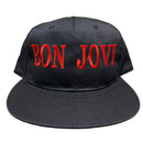 Bon Jovi Vintage 90’s Green Brim Snapback Cap Black and Red