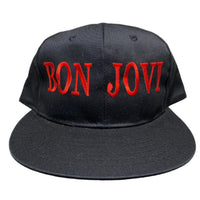 Bon Jovi Vintage 90’s Green Brim Snapback Cap Black and Red