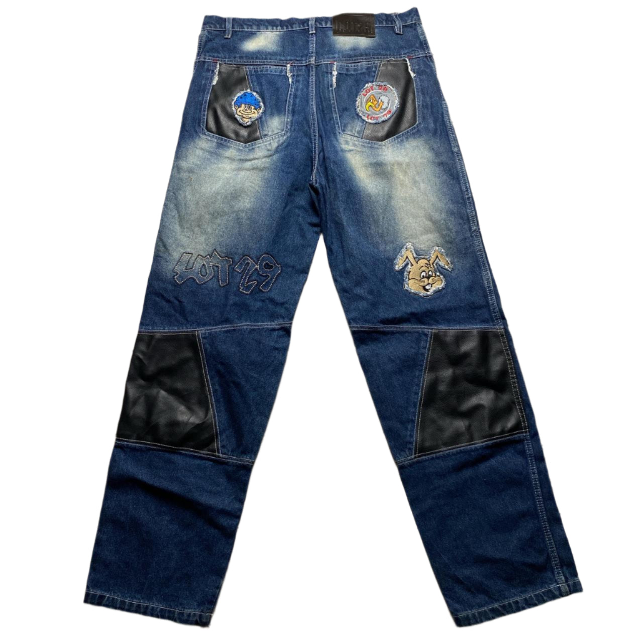 Lot 29 Vintage Embroidery Patches Cartoon Graffiti Baggy Jeans (36W)