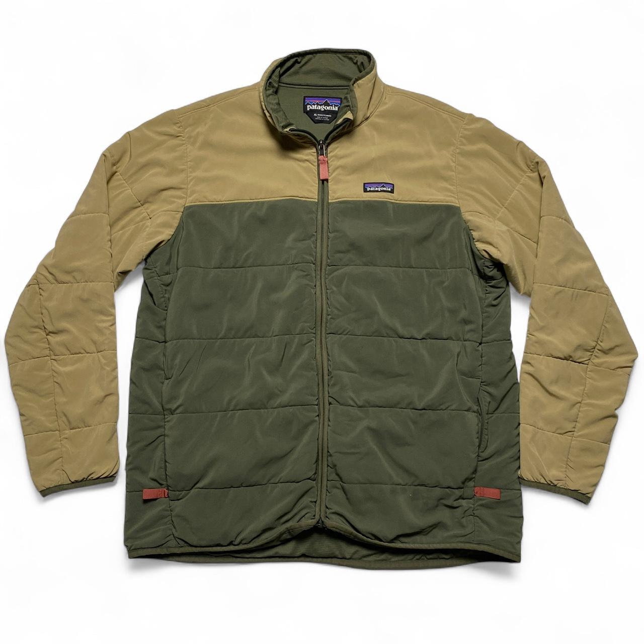 Patagonia Khaki Sand and Green Lightweight Puffer Jacket (XL)