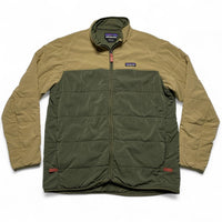 Patagonia Khaki Sand and Green Lightweight Puffer Jacket (XL)