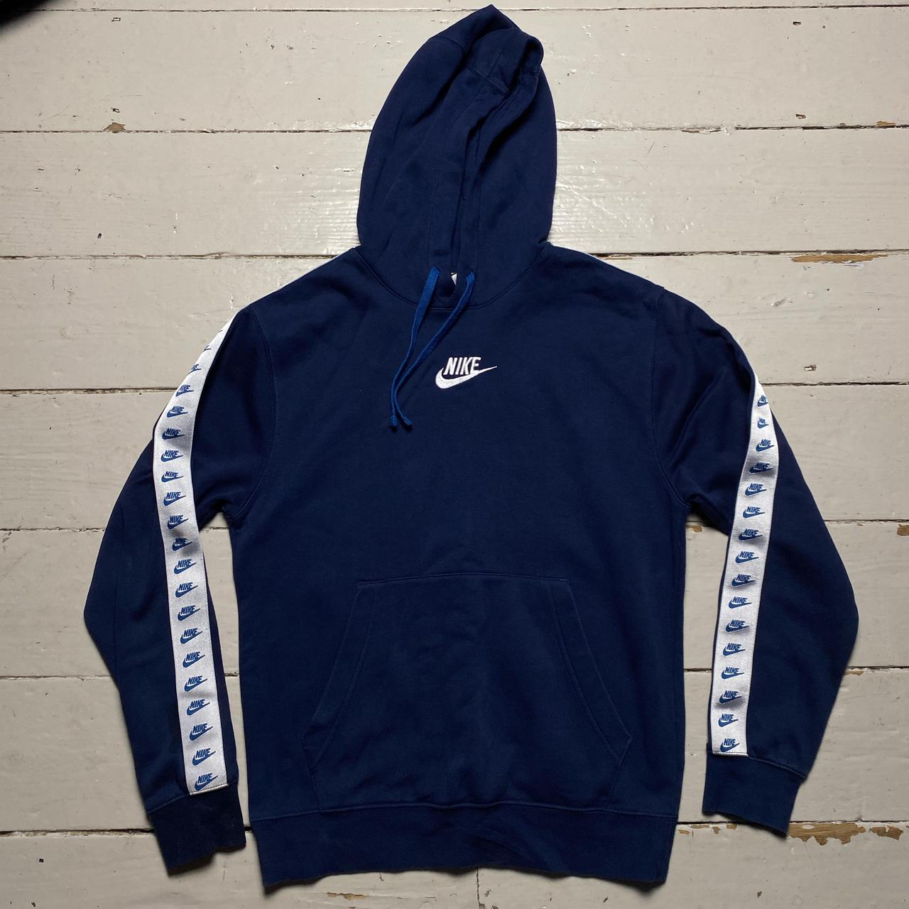 Nike Navy and White Swoosh Hoodie