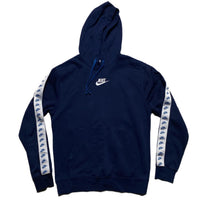 Nike Navy and White Swoosh Hoodie (S)