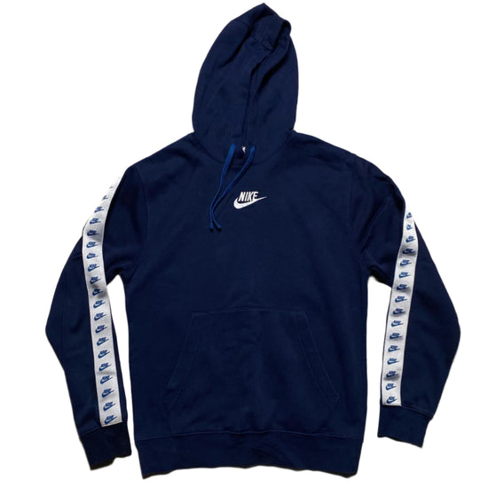 Nike Navy and White Swoosh Hoodie (S)