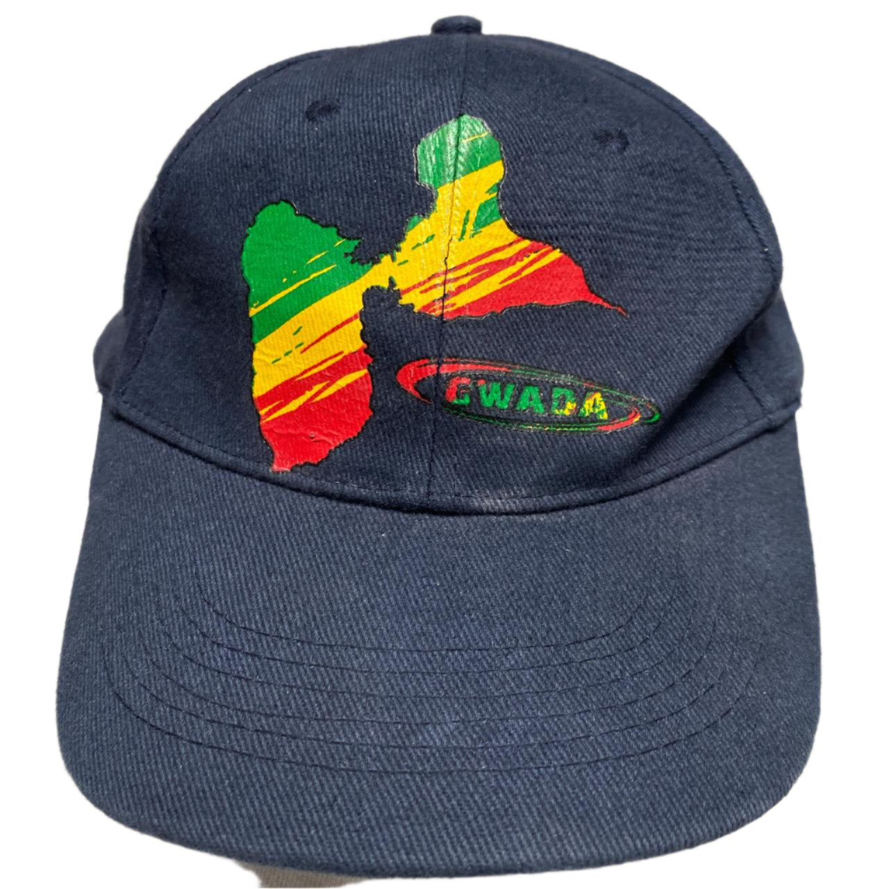 Gwada Guadeloupe Flag Navy and Rasta Colours Cap