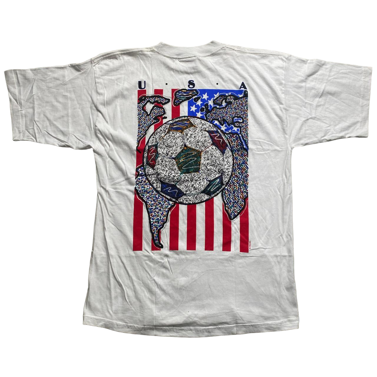 USA CYRK Sport Football White Multi Colour T Shirt (XL)