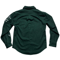 Thames Green Wool and White Embroidery Long Sleeve Shirt (M)