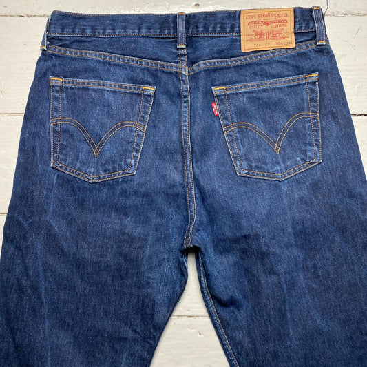 Levis 751 02 Baggy Distressed Navy Jeans